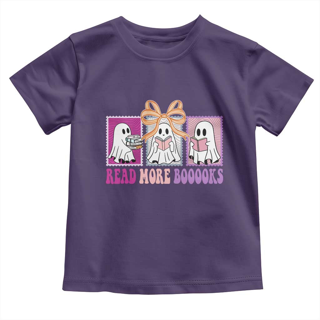 Halloween Teacher Toddler T Shirt Read More Boooooks Cute Ghost Reading Books - Wonder Print Shop