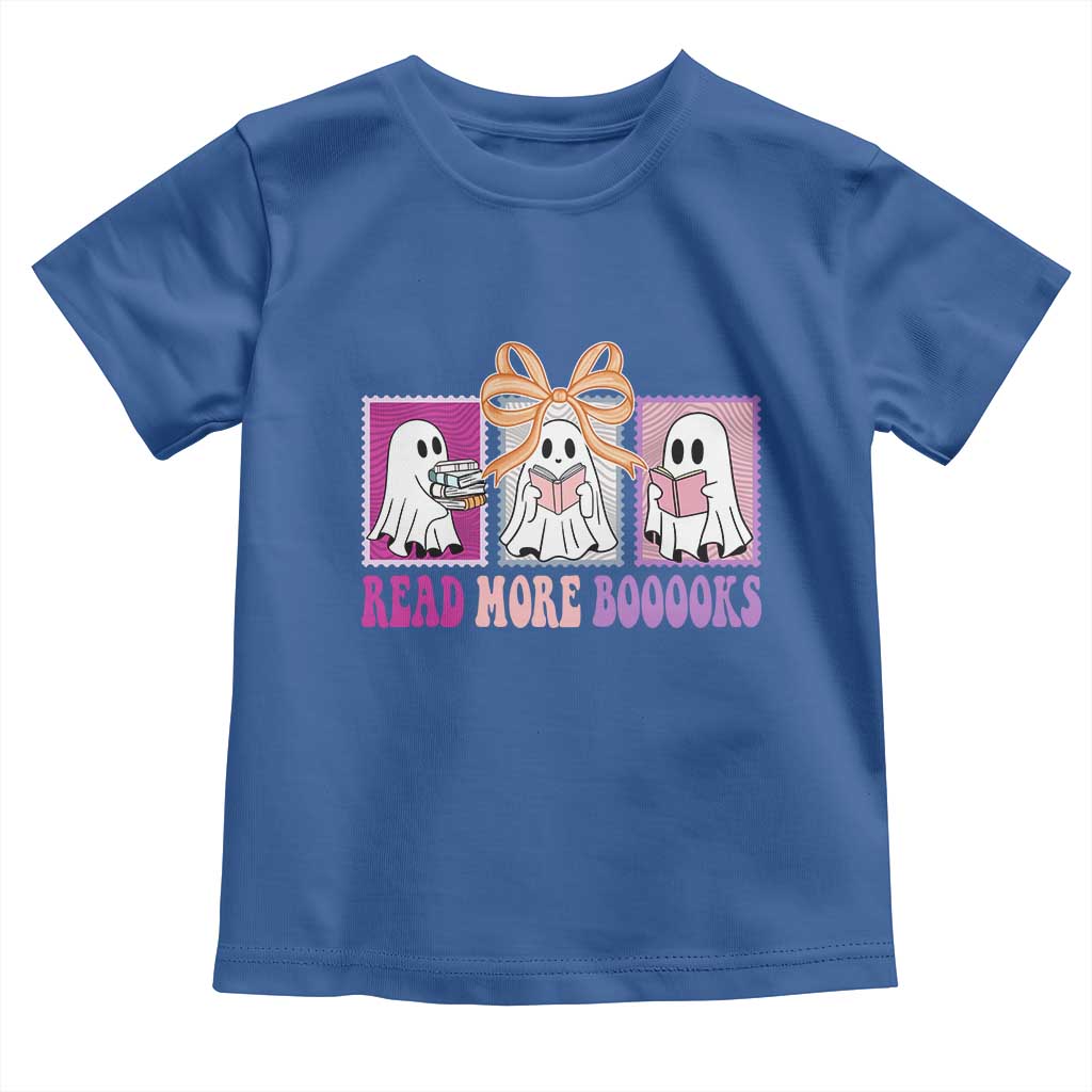 Halloween Teacher Toddler T Shirt Read More Boooooks Cute Ghost Reading Books - Wonder Print Shop