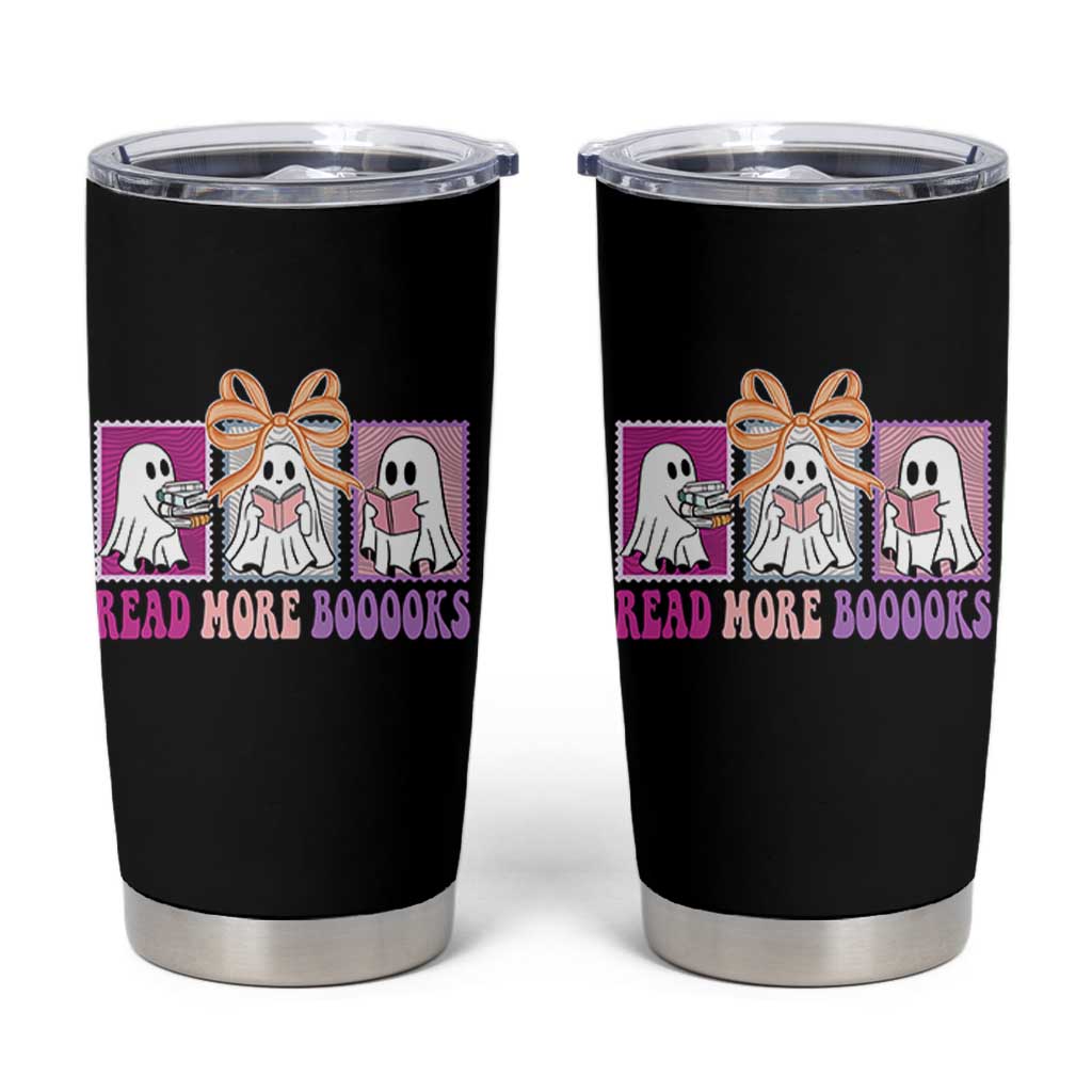 Halloween Teacher Tumbler Cup Read More Boooooks Cute Ghost Reading Books - Wonder Print Shop