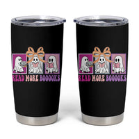 Halloween Teacher Tumbler Cup Read More Boooooks Cute Ghost Reading Books - Wonder Print Shop
