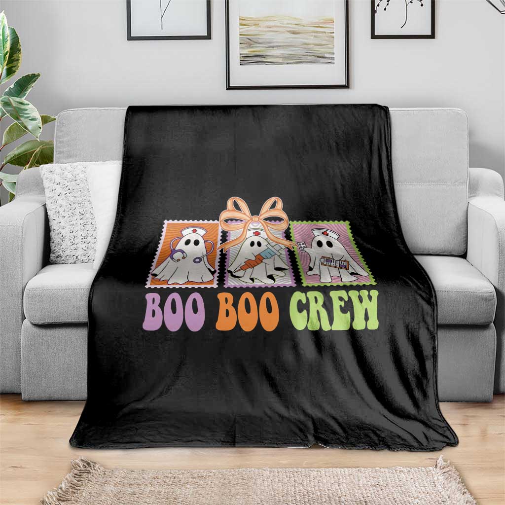 Halloween Nurse Throw Blanket Boo Boo Crew Cute Spooky Ghost - Wonder Print Shop