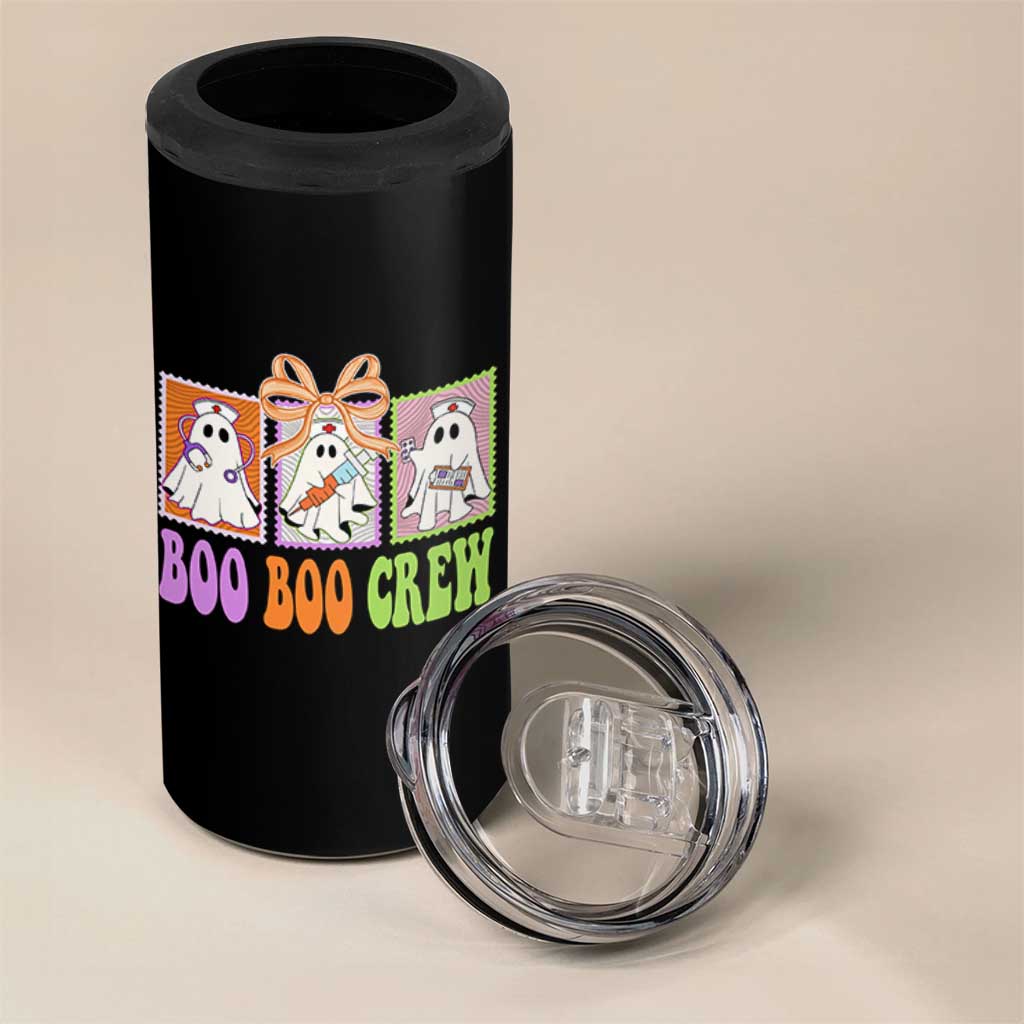 Halloween Nurse 4 in 1 Can Cooler Tumbler Boo Boo Crew Cute Spooky Ghost - Wonder Print Shop