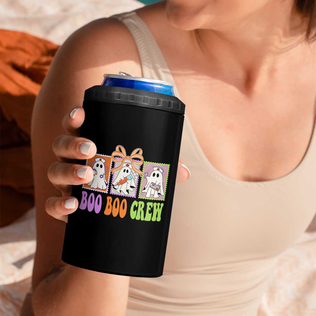 Halloween Nurse 4 in 1 Can Cooler Tumbler Boo Boo Crew Cute Spooky Ghost - Wonder Print Shop