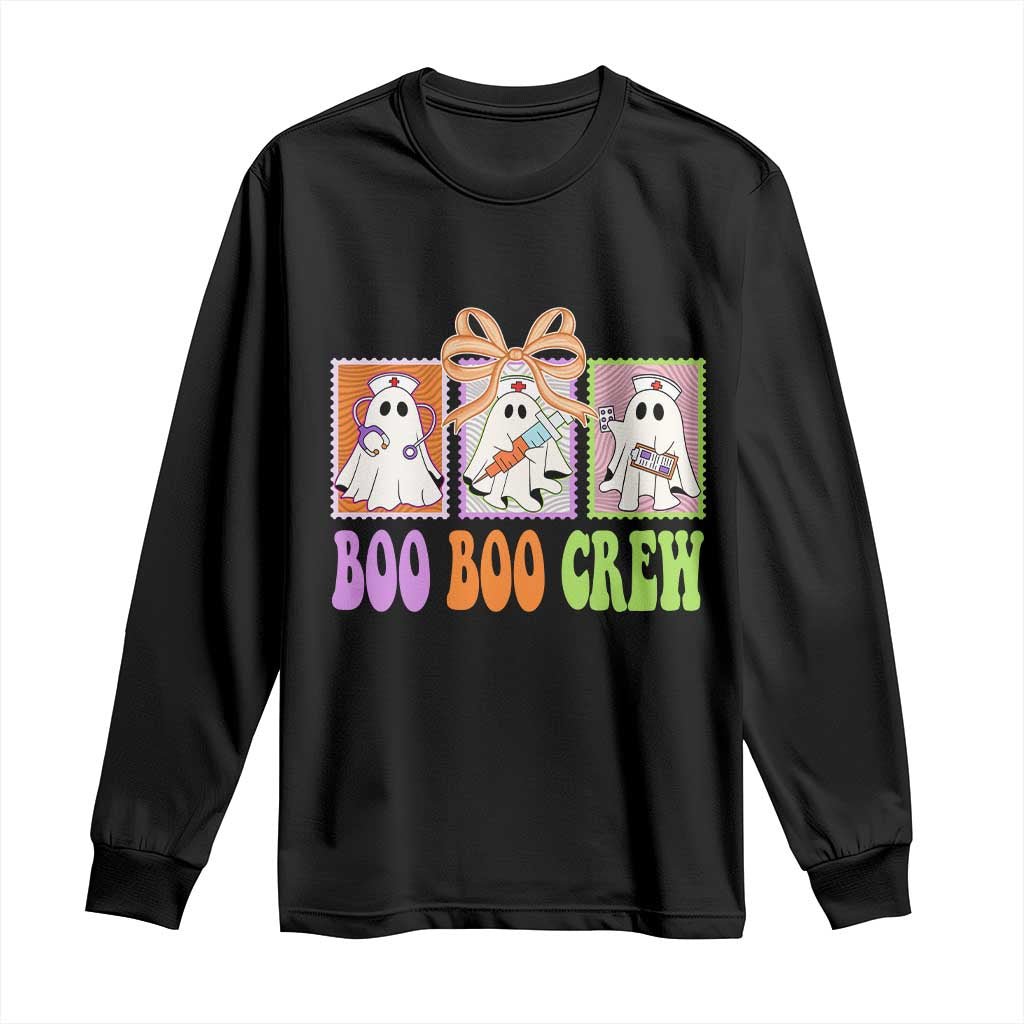 Halloween Nurse Long Sleeve Shirt Boo Boo Crew Cute Spooky Ghost - Wonder Print Shop
