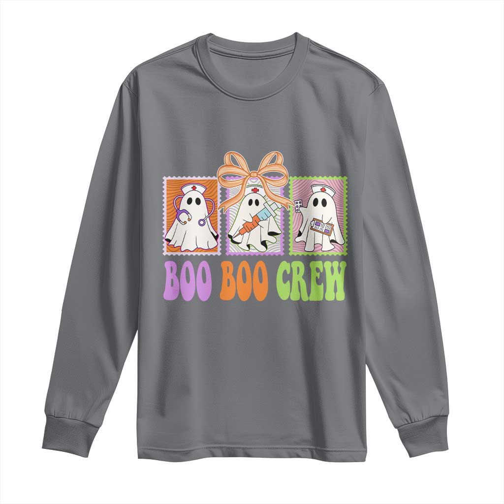 Halloween Nurse Long Sleeve Shirt Boo Boo Crew Cute Spooky Ghost - Wonder Print Shop