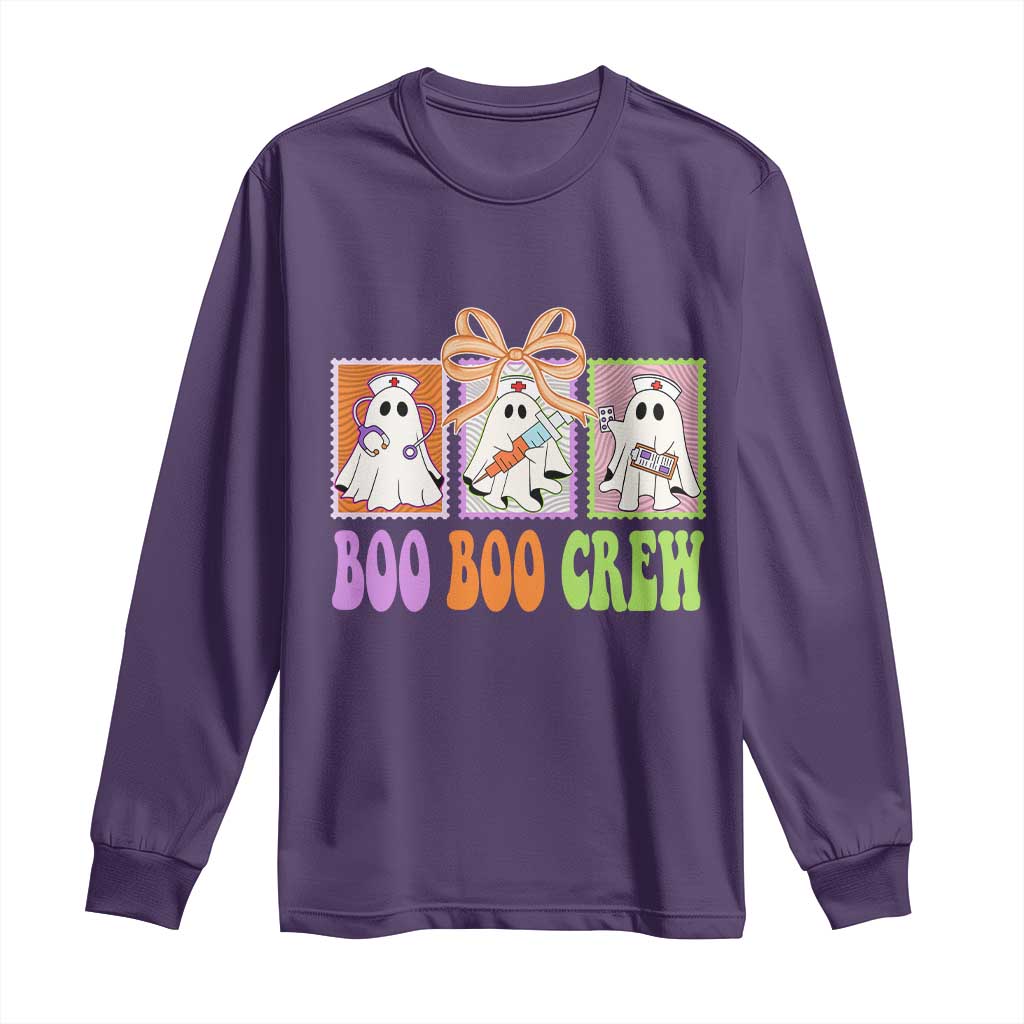 Halloween Nurse Long Sleeve Shirt Boo Boo Crew Cute Spooky Ghost - Wonder Print Shop