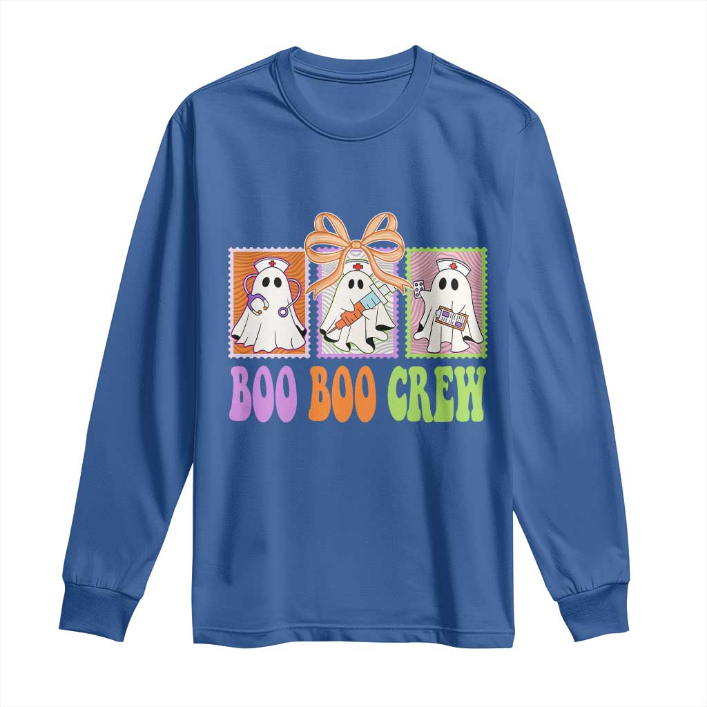Halloween Nurse Long Sleeve Shirt Boo Boo Crew Cute Spooky Ghost - Wonder Print Shop