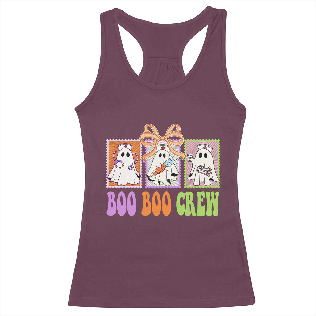 Halloween Nurse Racerback Tank Top Boo Boo Crew Cute Spooky Ghost - Wonder Print Shop