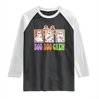Halloween Nurse Raglan Shirt Boo Boo Crew Cute Spooky Ghost - Wonder Print Shop