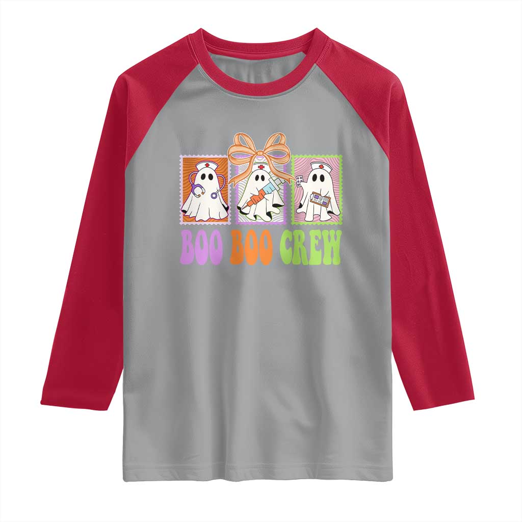 Halloween Nurse Raglan Shirt Boo Boo Crew Cute Spooky Ghost - Wonder Print Shop