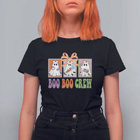 Halloween Nurse T Shirt For Women Boo Boo Crew Cute Spooky Ghost - Wonder Print Shop