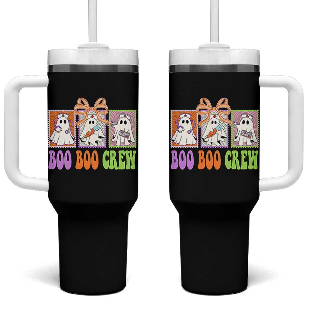 Halloween Nurse Tumbler With Handle Boo Boo Crew Cute Spooky Ghost - Wonder Print Shop
