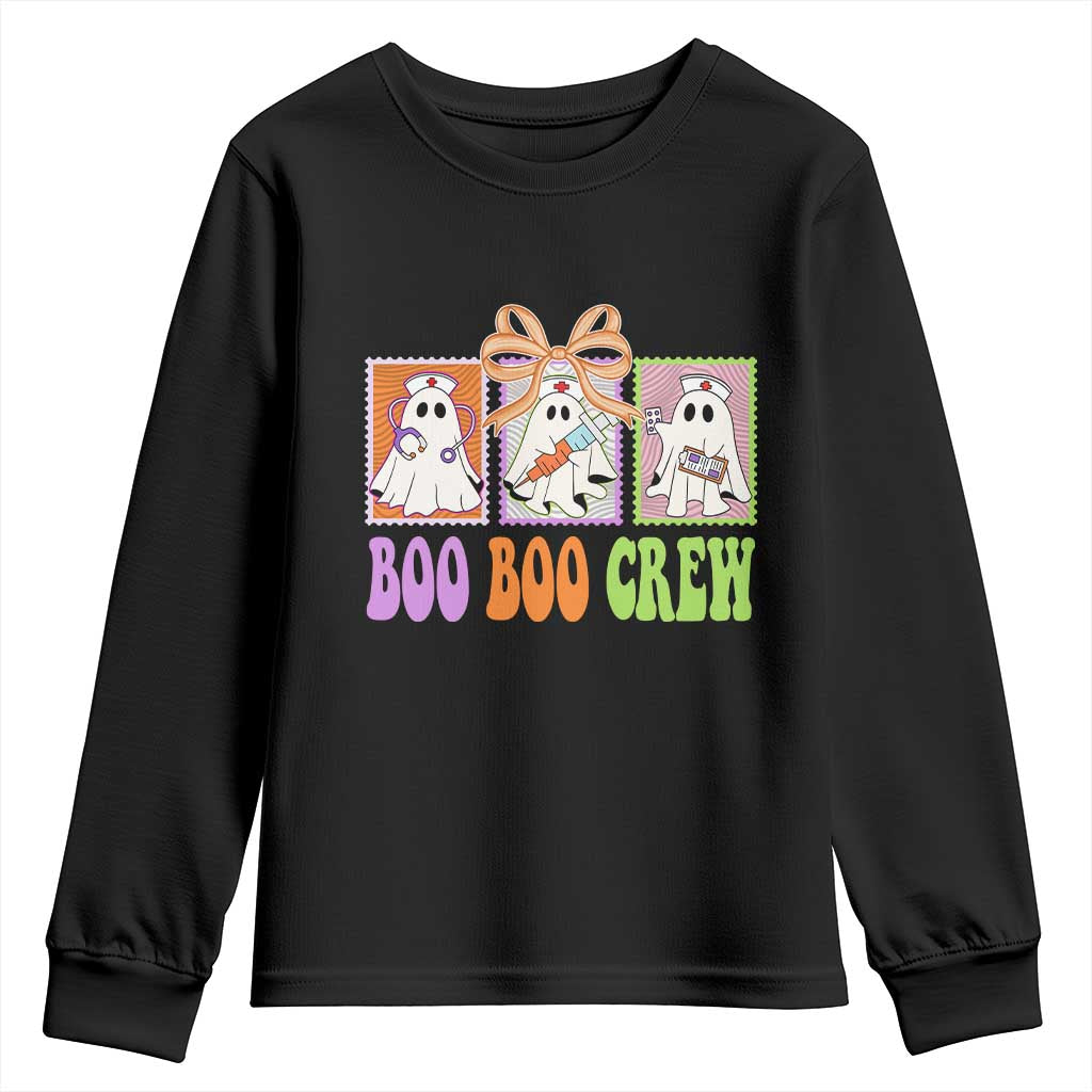 Halloween Nurse Youth Sweatshirt Boo Boo Crew Cute Spooky Ghost - Wonder Print Shop