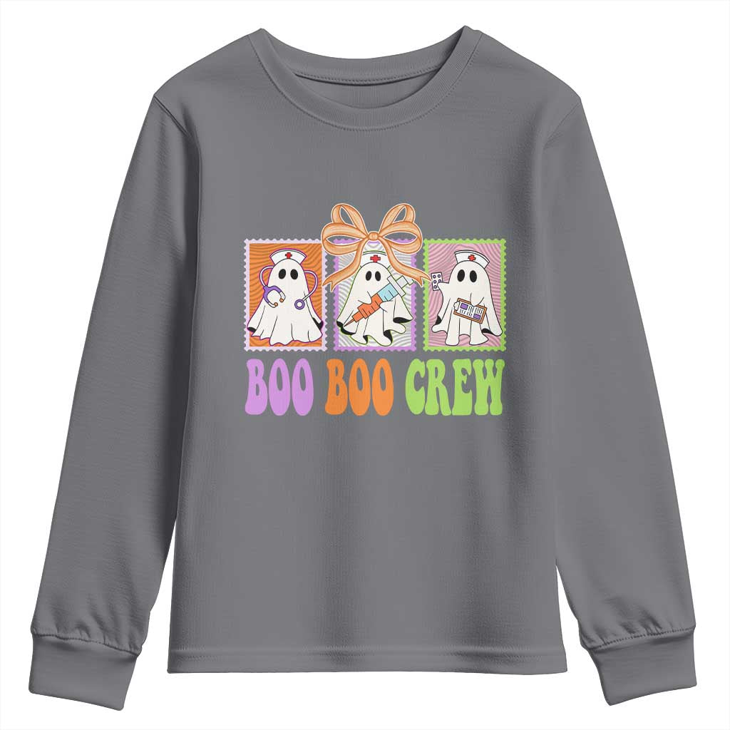 Halloween Nurse Youth Sweatshirt Boo Boo Crew Cute Spooky Ghost - Wonder Print Shop