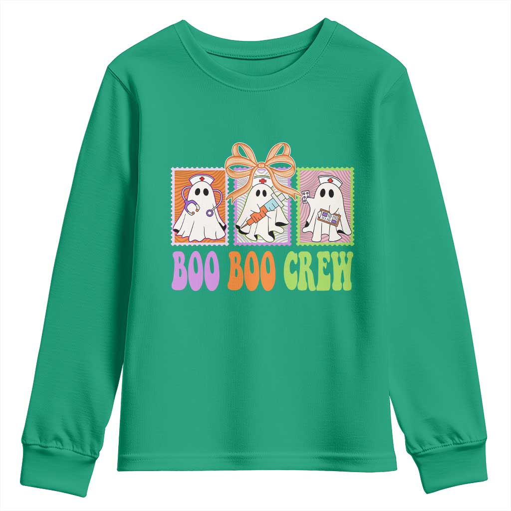 Halloween Nurse Youth Sweatshirt Boo Boo Crew Cute Spooky Ghost - Wonder Print Shop