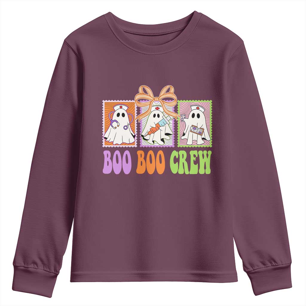 Halloween Nurse Youth Sweatshirt Boo Boo Crew Cute Spooky Ghost - Wonder Print Shop