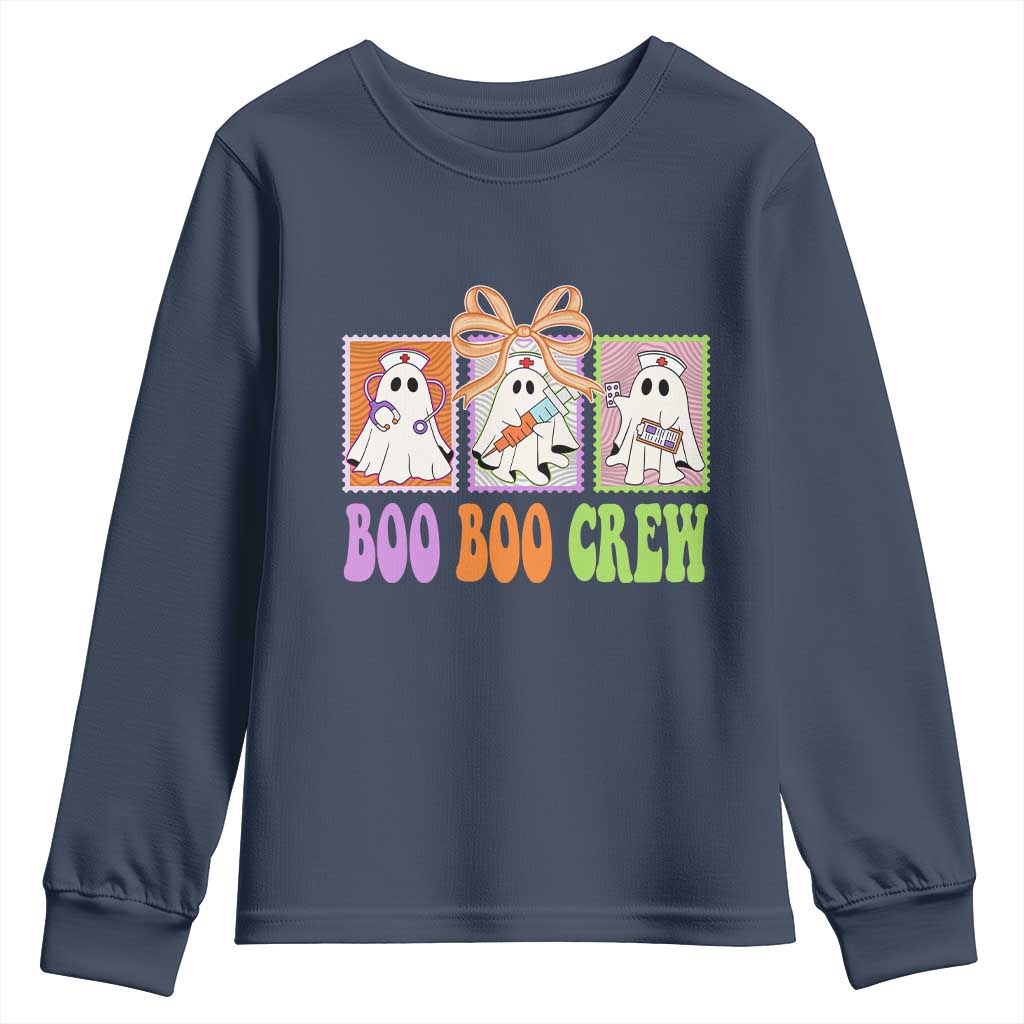 Halloween Nurse Youth Sweatshirt Boo Boo Crew Cute Spooky Ghost - Wonder Print Shop