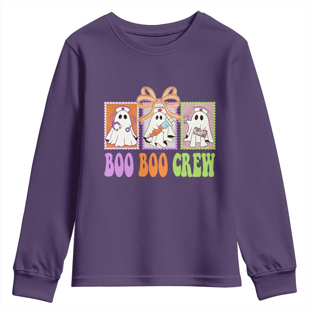 Halloween Nurse Youth Sweatshirt Boo Boo Crew Cute Spooky Ghost - Wonder Print Shop