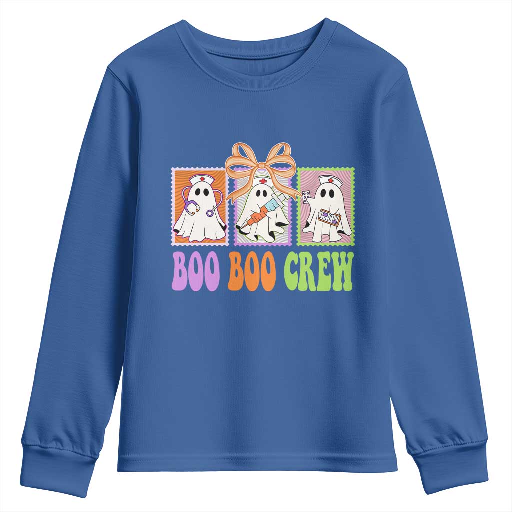 Halloween Nurse Youth Sweatshirt Boo Boo Crew Cute Spooky Ghost - Wonder Print Shop