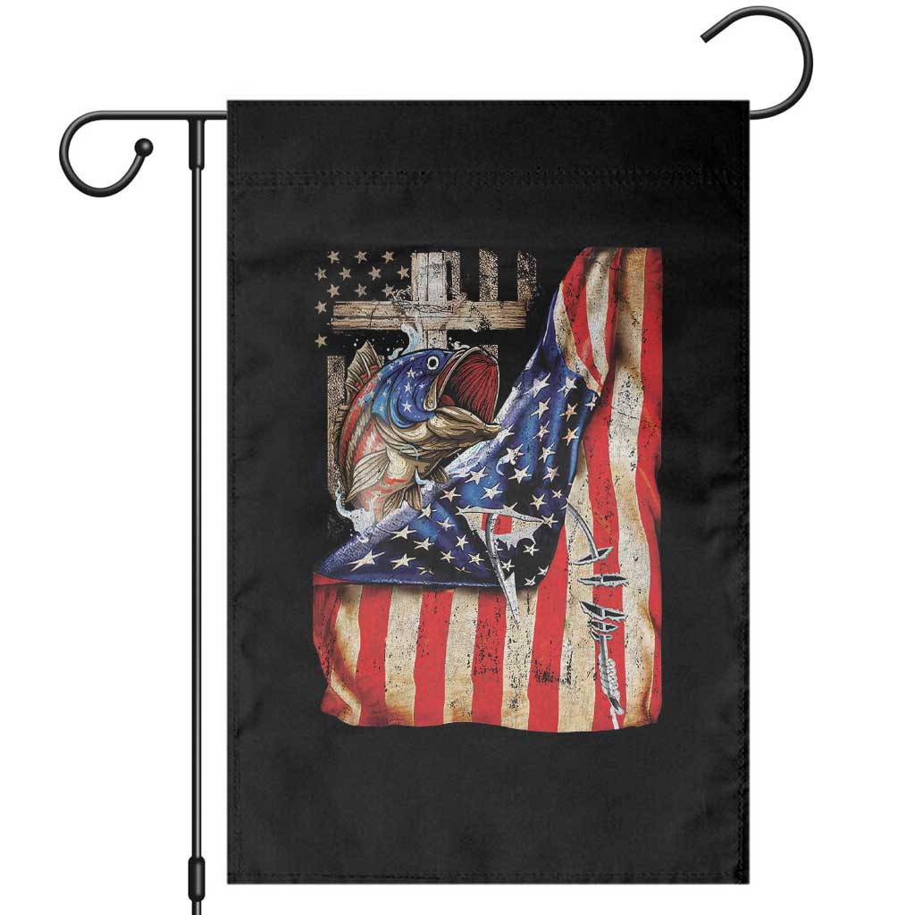 Fisherman Christian Fishing Vintage American Flag Garden Flag - Wonder Print Shop