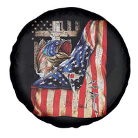 Fisherman Christian Fishing Vintage American Flag Spare Tire Cover - Wonder Print Shop
