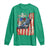 Fisherman Christian Fishing Vintage American Flag Long Sleeve Shirt - Wonder Print Shop