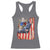 Fisherman Christian Fishing Vintage American Flag Racerback Tank Top - Wonder Print Shop
