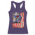 Fisherman Christian Fishing Vintage American Flag Racerback Tank Top - Wonder Print Shop