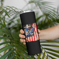 Fisherman Christian Fishing Vintage American Flag Skinny Tumbler - Wonder Print Shop