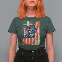 Fisherman Christian Fishing Vintage American Flag T Shirt For Women - Wonder Print Shop