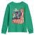 Fisherman Christian Fishing Vintage American Flag Youth Sweatshirt - Wonder Print Shop