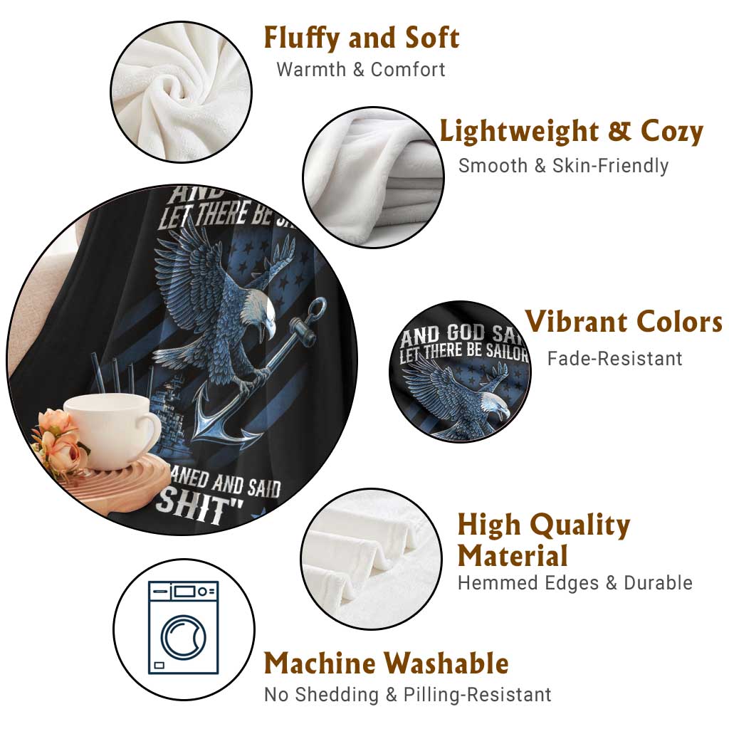 US Military Navy Sailor Throw Blanket And God Said Let There Be Sailors The Devil Groaned And Said - Wonder Print Shop