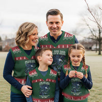 US Military Navy Sailor V-Neck Knit Sweater Vest And God Said Let There Be Sailors The Devil Groaned And Said - Wonder Print Shop