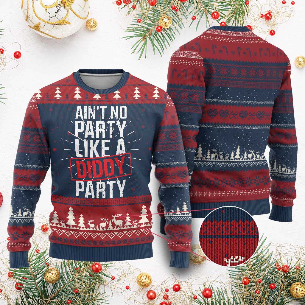 Ain't No Party Like A Diddy Party Ugly Christmas Sweater Vintage Sealed - Wonder Print Shop