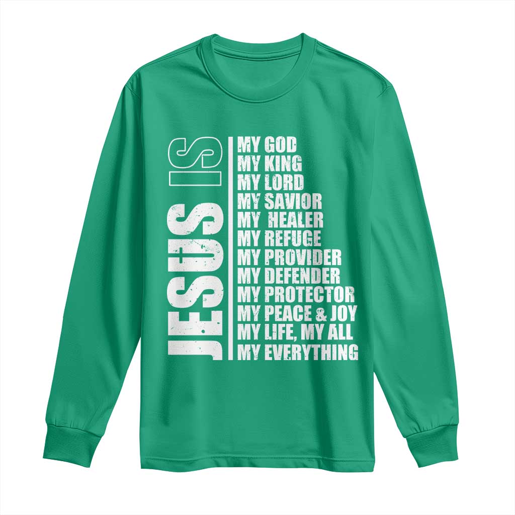 Jesus Is My Everything My God My Lord And Savior Christian Long Sleeve Shirt - Wonder Print Shop
