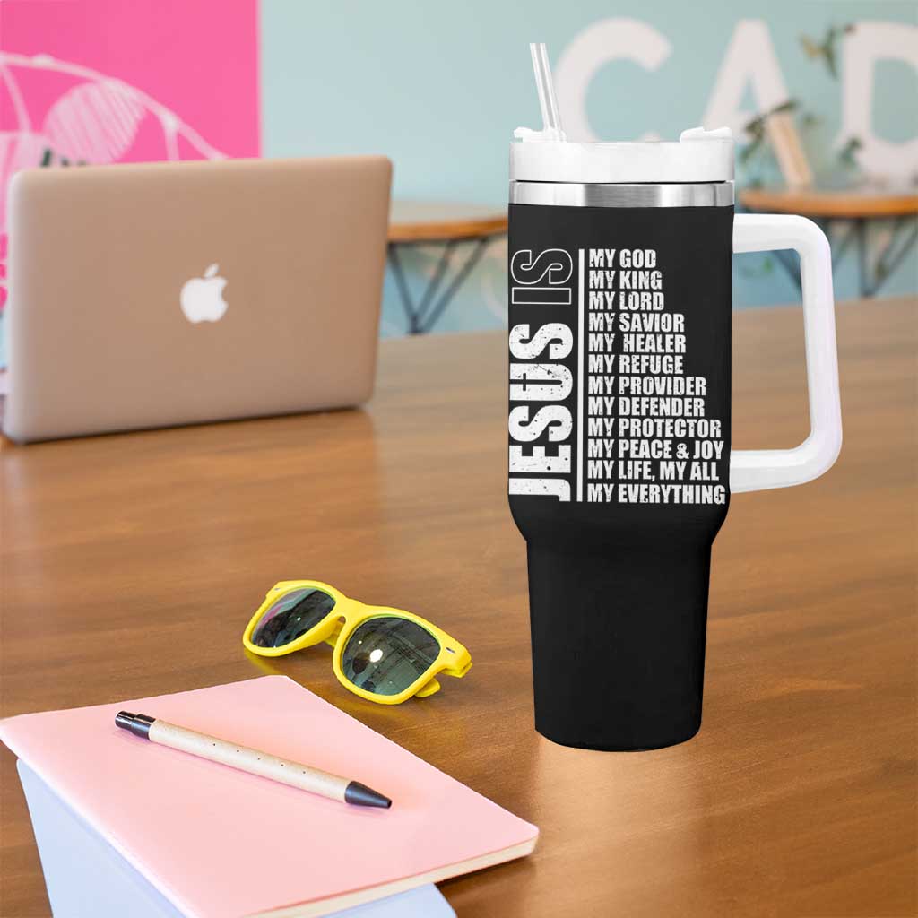 Jesus Is My Everything My God My Lord And Savior Christian Tumbler With Handle - Wonder Print Shop