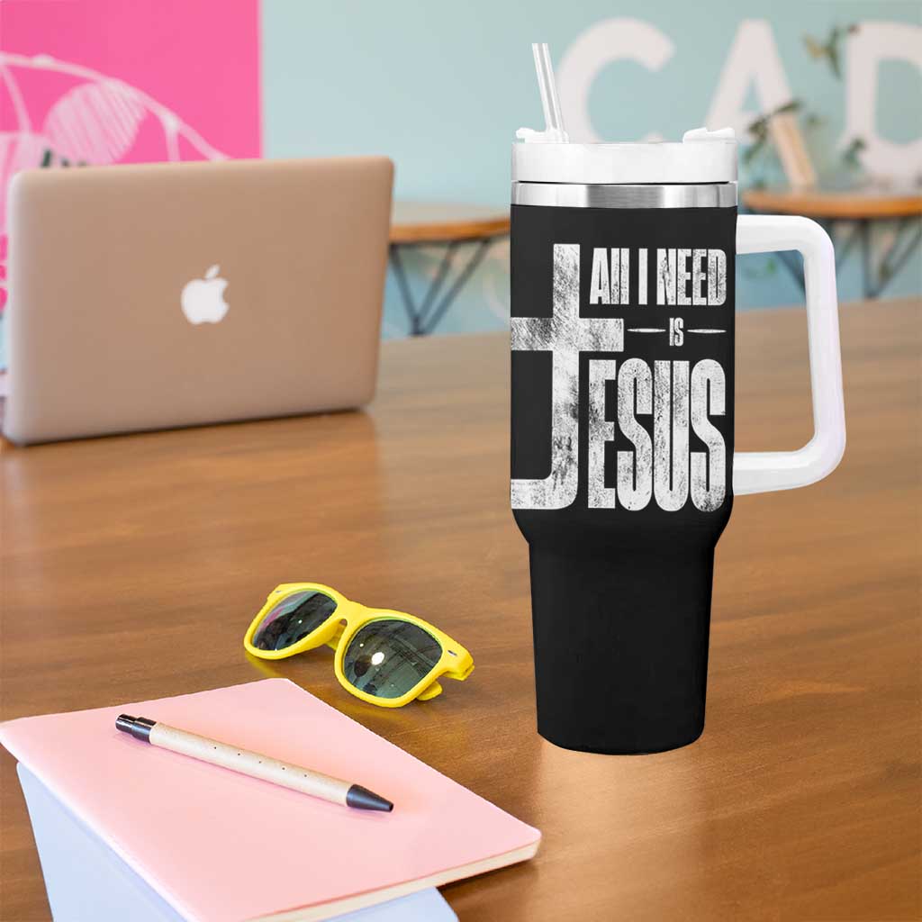 All I Need Is Jesus Tumbler With Handle Christian Believer Faith God Religious - Wonder Print Shop