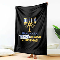 Funny Hanukkah Is Not Jewish Christmas Throw Blanket Chanukah Menorah - Wonder Print Shop
