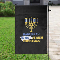 Funny Hanukkah Is Not Jewish Christmas Garden Flag Chanukah Menorah - Wonder Print Shop