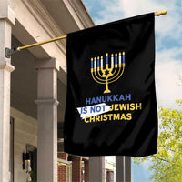 Funny Hanukkah Is Not Jewish Christmas Garden Flag Chanukah Menorah - Wonder Print Shop