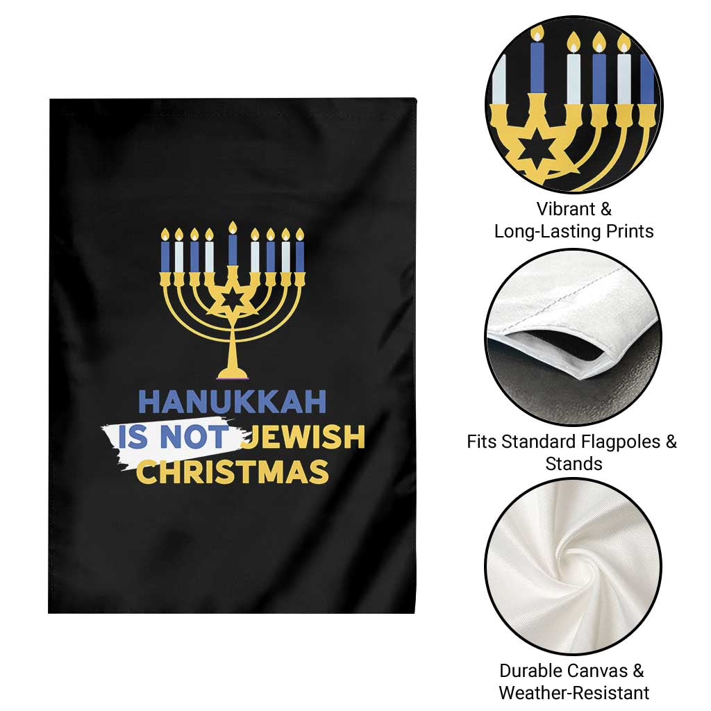 Funny Hanukkah Is Not Jewish Christmas Garden Flag Chanukah Menorah - Wonder Print Shop