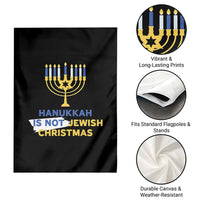 Funny Hanukkah Is Not Jewish Christmas Garden Flag Chanukah Menorah - Wonder Print Shop