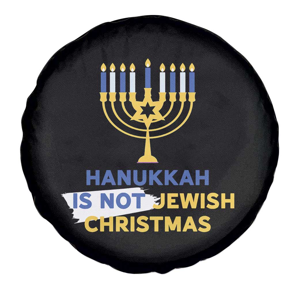 Funny Hanukkah Is Not Jewish Christmas Spare Tire Cover Chanukah Menorah - Wonder Print Shop