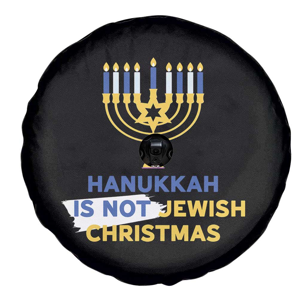 Funny Hanukkah Is Not Jewish Christmas Spare Tire Cover Chanukah Menorah - Wonder Print Shop