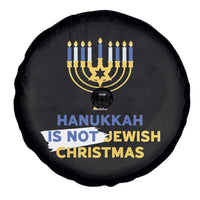 Funny Hanukkah Is Not Jewish Christmas Spare Tire Cover Chanukah Menorah - Wonder Print Shop