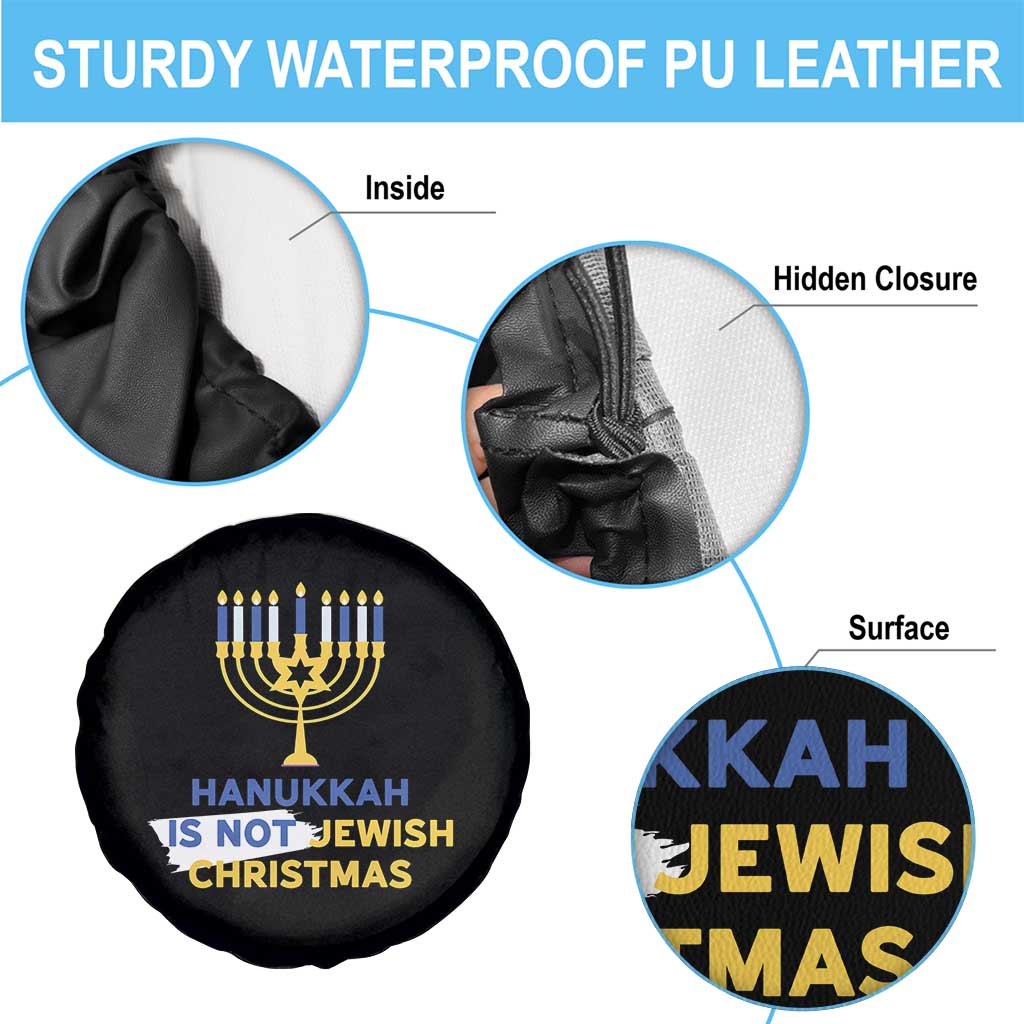 Funny Hanukkah Is Not Jewish Christmas Spare Tire Cover Chanukah Menorah - Wonder Print Shop