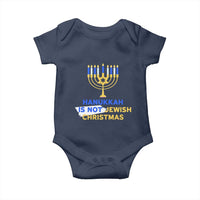 Funny Hanukkah Is Not Jewish Christmas Baby Onesie Chanukah Menorah - Wonder Print Shop