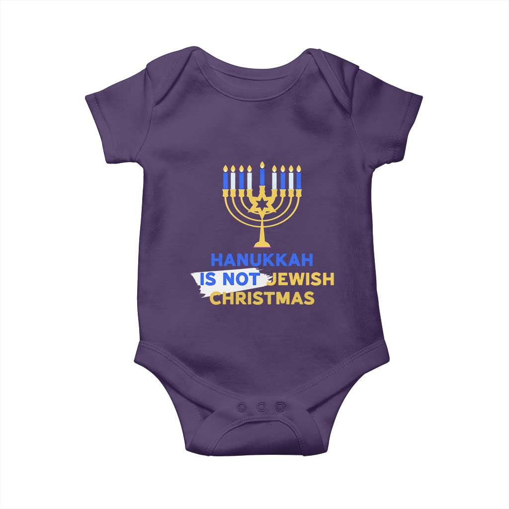 Funny Hanukkah Is Not Jewish Christmas Baby Onesie Chanukah Menorah - Wonder Print Shop