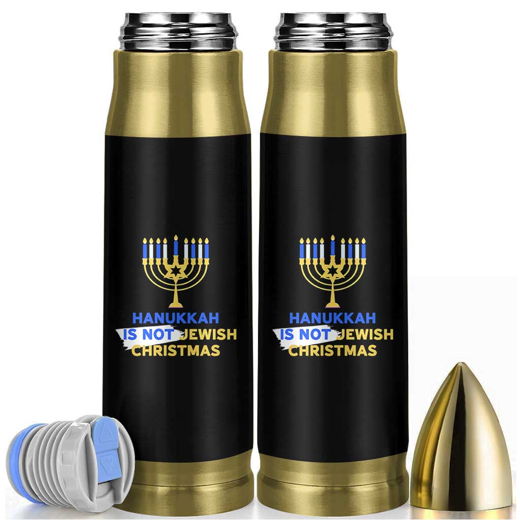 Funny Hanukkah Is Not Jewish Christmas Bullet Tumbler Chanukah Menorah - Wonder Print Shop
