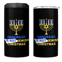 Funny Hanukkah Is Not Jewish Christmas 4 in 1 Can Cooler Tumbler Chanukah Menorah - Wonder Print Shop